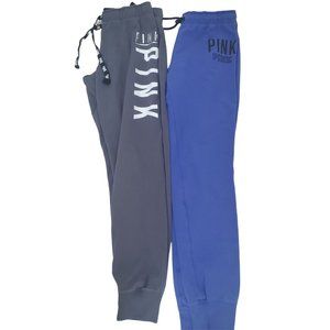 PINK Victoria's Secret Women’s Colorblock Jogger Pants - Charcoal & Royal Blue